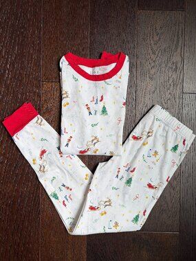 LAKE (boys/girls) Kids Pajama Set (Night Before Christmas Red Trim) - 10